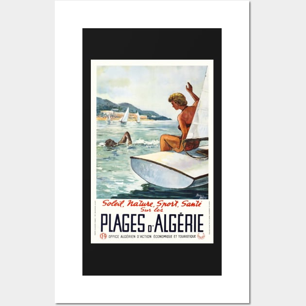 Plages d' Algerie, Travel Poster Wall Art by BokeeLee